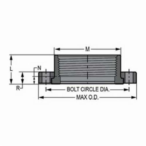 Spears® 855-030 2-Piece Van Stone Molded Flange With Glass Filled PVC ...